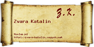 Zvara Katalin névjegykártya